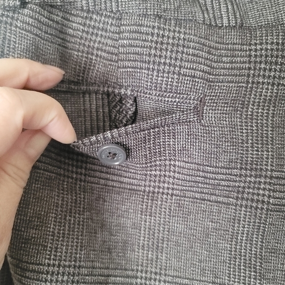 Della Spiga Checkered Wide Leg Dress Trouser Pants in Brown - Picture 9 of 13